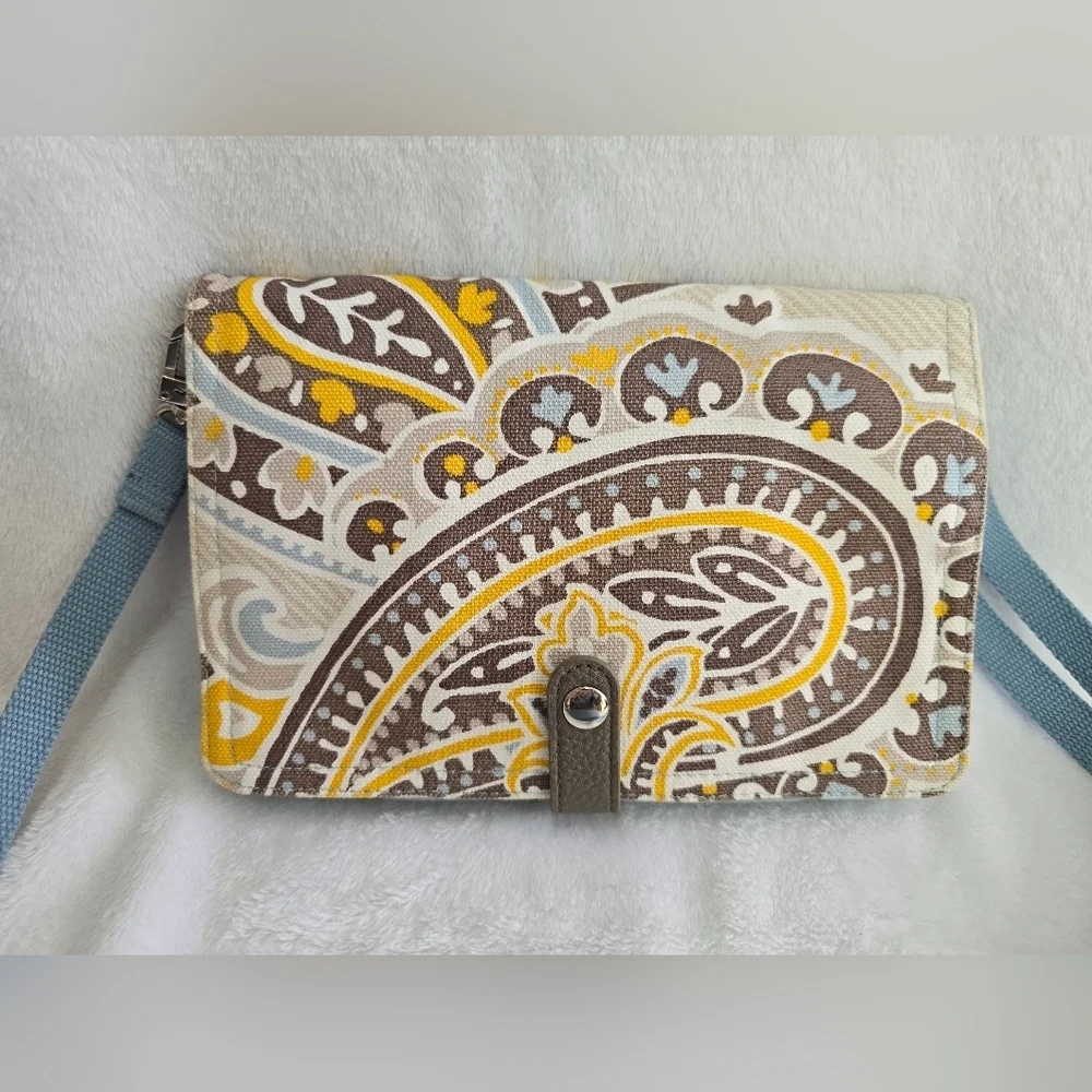 Thirty-one Parisian Garden Paisley Double Up Crossbody Bag